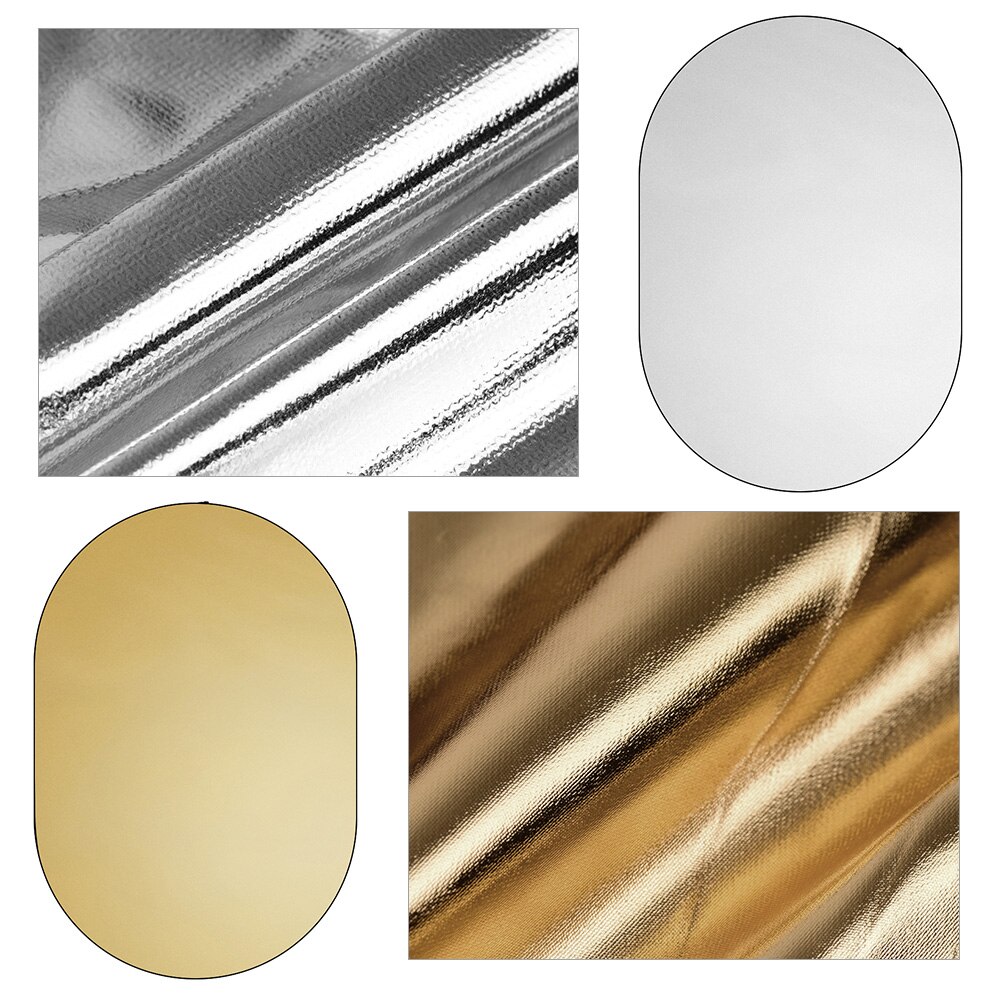 60 * 90cm/ 24 * 35inch Collapsible Light Reflector 7 in 1 Multi Disc Photography Studio Photo Oval Portable Photo Disc with Bag