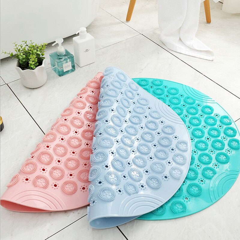 Round PVC Non-slip Bathroom Mat EP Silicone Shower Bath Mat foot brush dead skin Point Bead Padbathroom non-slip mat