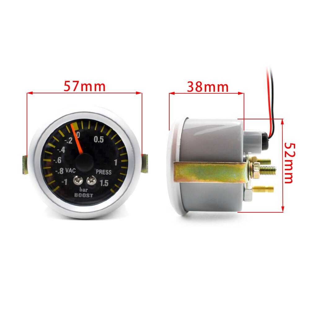 CNSPEED 52mm Bar Turbo Boost Gauge Mit Sensor Auto Meter Maschinen Carbon Fiber Gesicht Auto Turbo-Boost-Meter YC100032