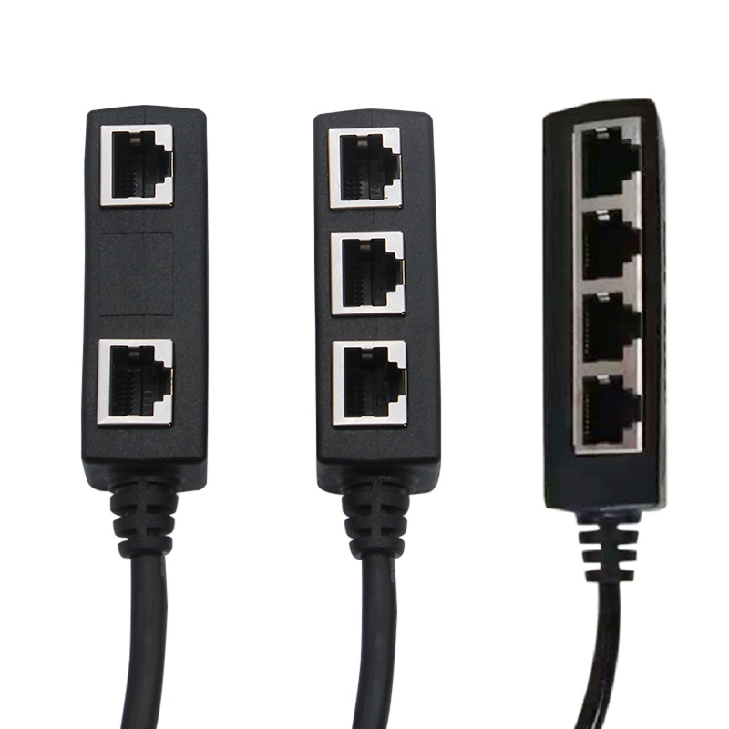 RJ45 Ethernet Cable Splitter RJ45 1 to 2 / 1 to 3/4 Ways Splitter Connector Network Adapter Cat5 Cat6 Cat7 LAN Ethernet Cable