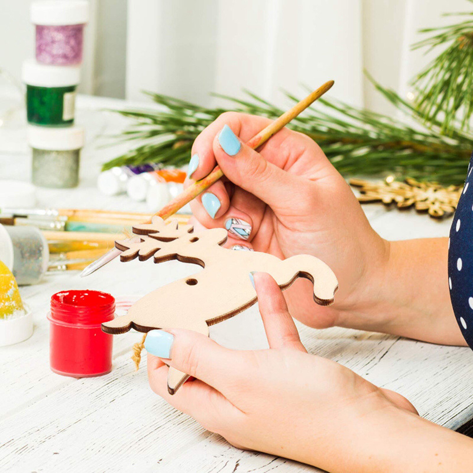 Legno naturale cervo fai-da-te decorazione natalizia tavolo artigianato regali ornamento natale capodanno decorazioni per la casa forniture decorazione alce