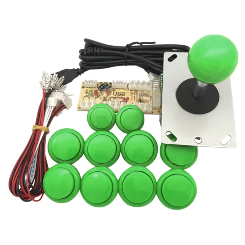 Joystick de arcada diy kit zero atraso usb codificador para pc ps3 sanwa joystick e botões para arcade mame: green