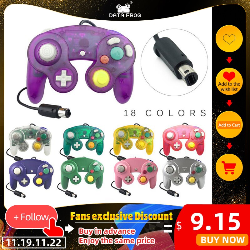 DATA FROG Wired Joypad Controller For Gamecube Controller Handheld Joystick For Computer For Nintend For Wii Vibration Gameing