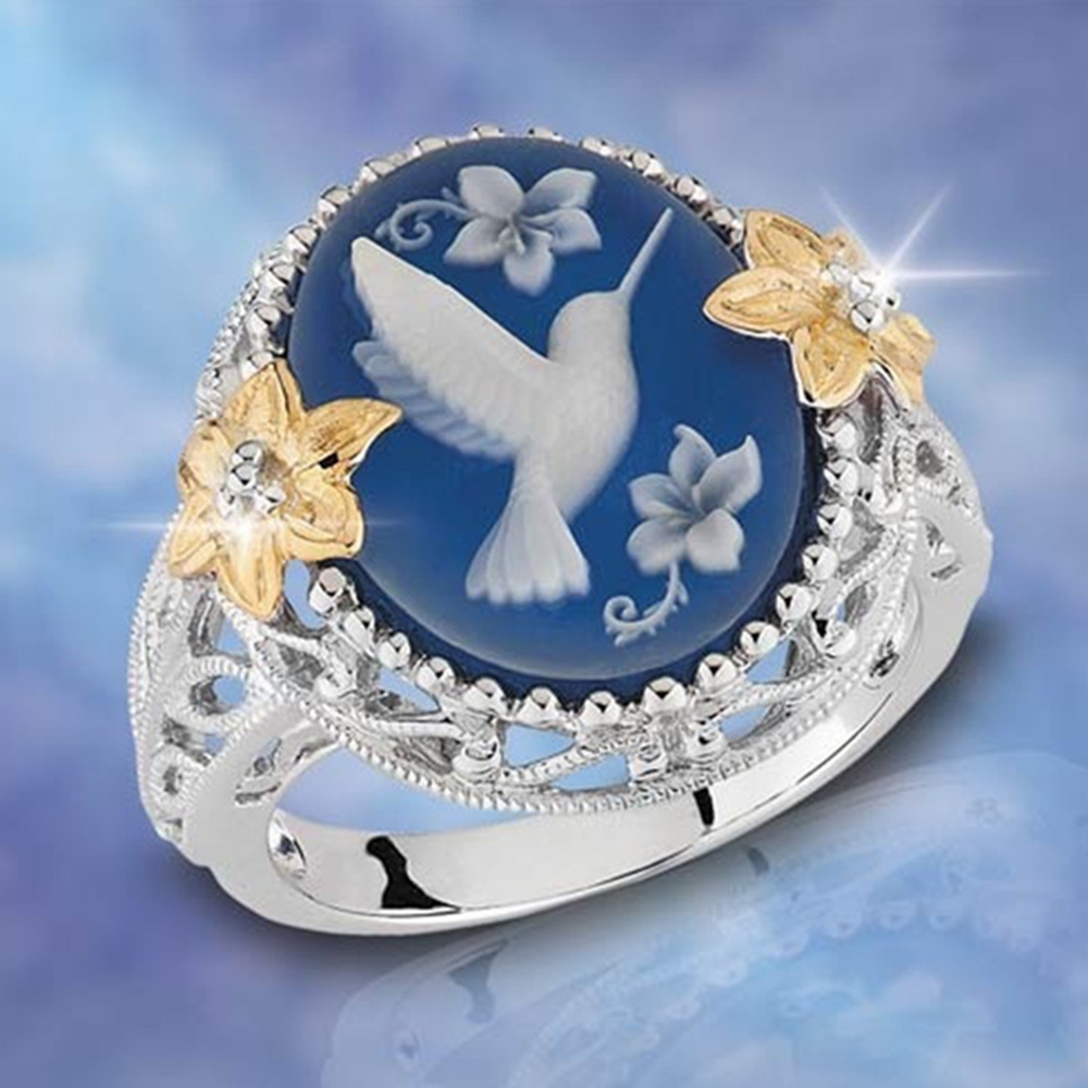 Tous Joyería Mujer Anillo Vintage De Flor De La Paz Para Mujer Joya De Oro Con Abalorio De Flor De Pájaro Para Mujer Del Día De San Valentín Joyería De Compromiso Para Mujeres Originales