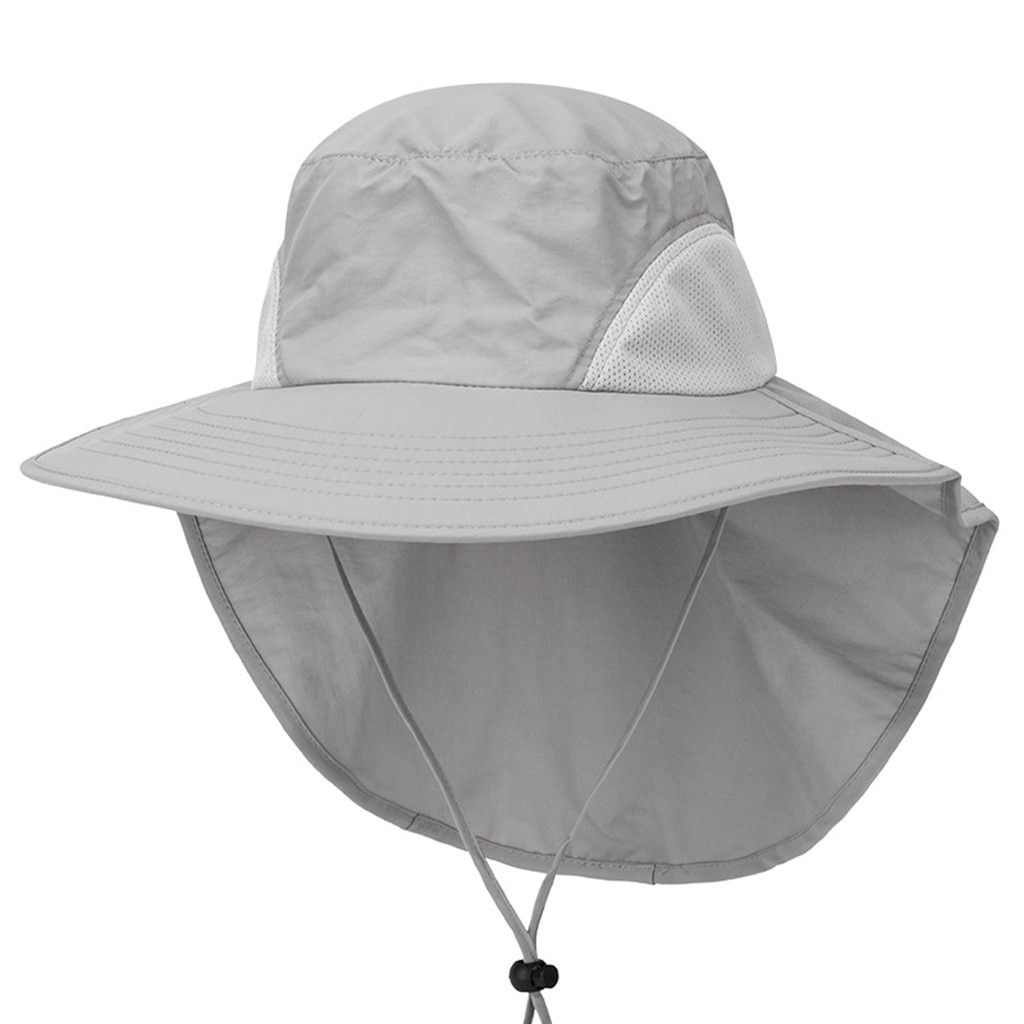 Unisex Wide Brim Sun Hat with Neck Flap Fishing Safari Cap Outdoor Hiking cloak Fisherman hat sombrero senderismo