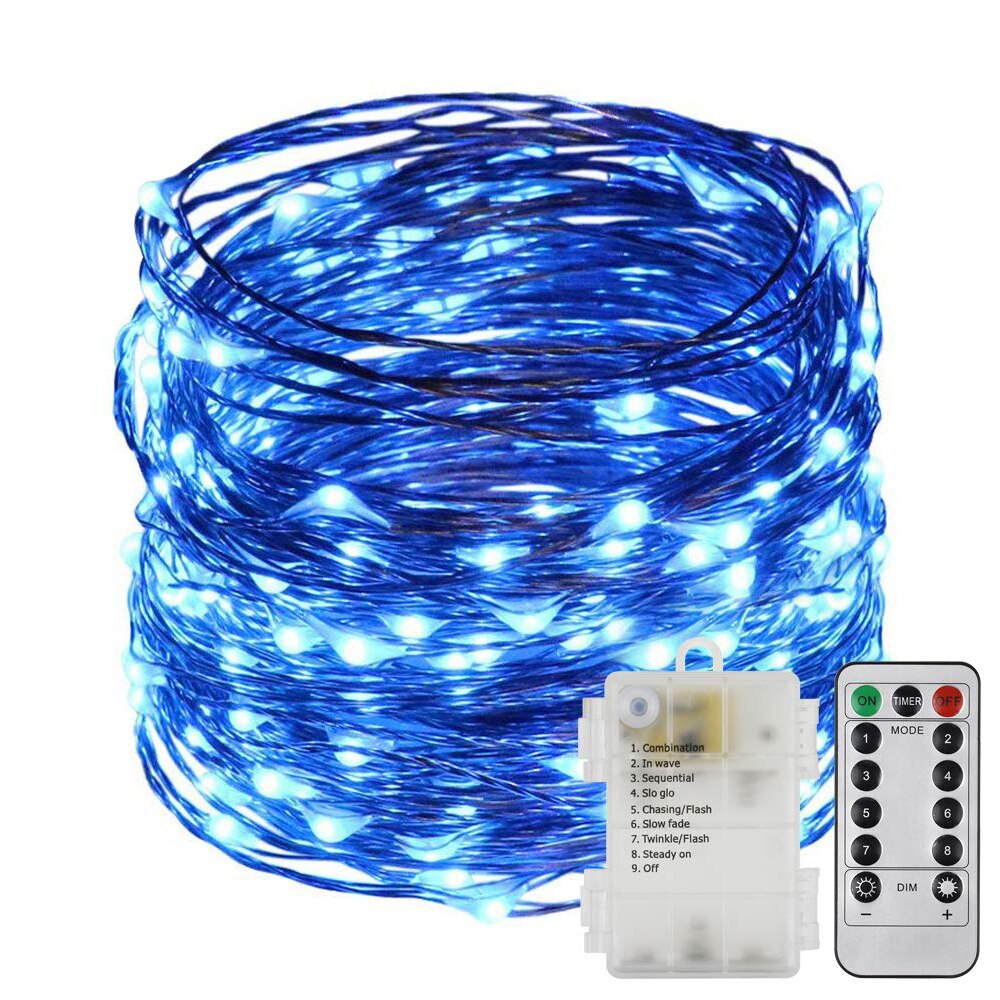 Gebühr Lichter Batterie Betrieben LED Lichterketten Fernbedienung Timer funkeln Schnur Lichter 8 Modi 5m 10m Glühwürmchen lichter: Fernbedienung  Batterie / rgb 5m
