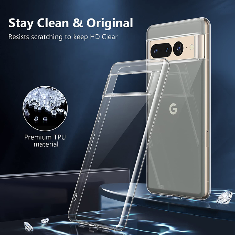 Crystal Ultra Thin Clear Silicone Soft Cover for Google Pixel 9 8 7 6 Pro XL 9A 8A 7A 6A Transparent Case Slim Shell Capa