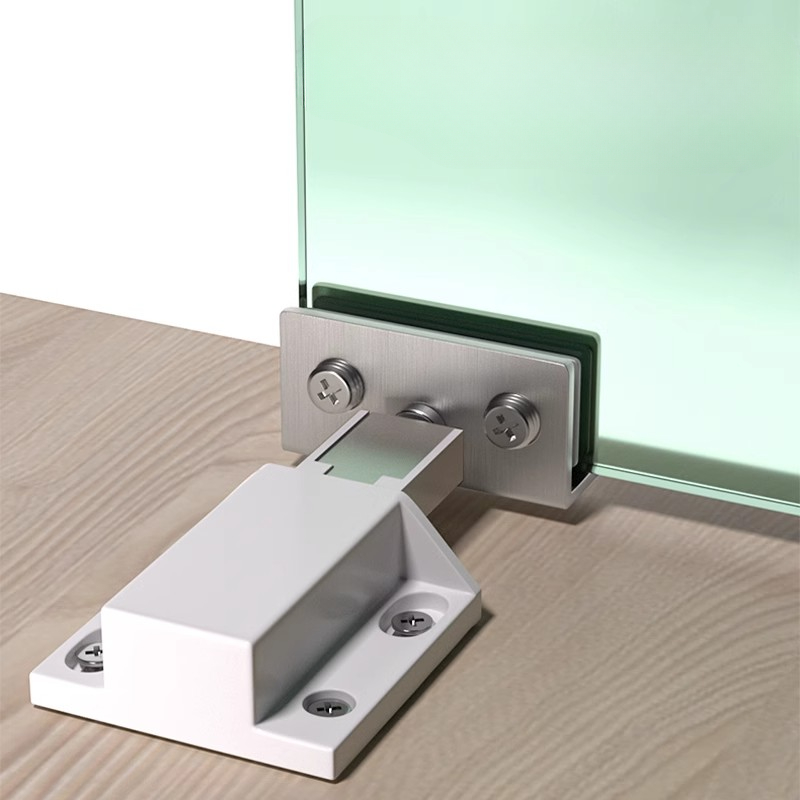 Bisagra para puerta de vidrio sin perforar, bisagra para vitrina de vino, Clips de vidrio de eje giratorio, herrajes para puertas de muebles, 2 piezas