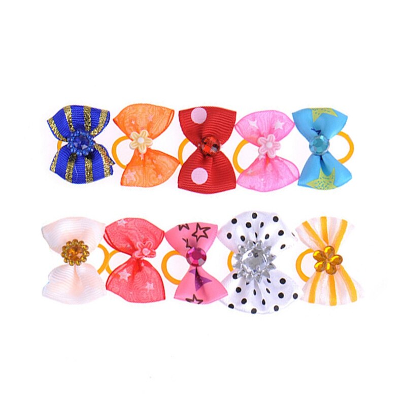 10Pcs Haustier Hund Haar Clips Hund Pflege Zubehör Haustiere Haar Clips Hund Welpen Katze Nette Haar Bowknot Pet liefert