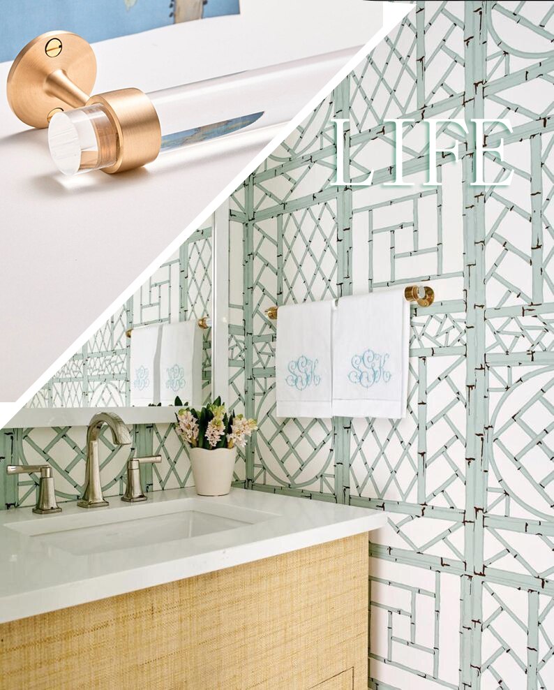 Acryl Handdoek Bar (Gepolijst Messing, Satijn Messing Of Nikkel) traditionele End Beugel-Lucite Handdoek Bar-Handdoek Bar-Handdoekenrek-Luxholdu