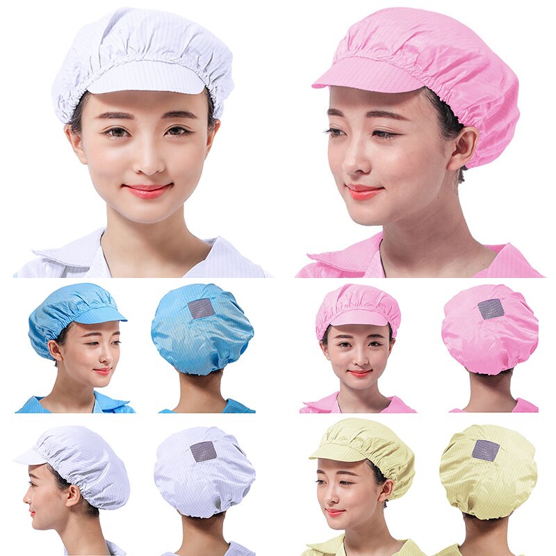 Elastisk mesh støvtette hetter antistatisk leie rom pustende arbeider lokk restaurant service verksted menn kvinner arbeider lue