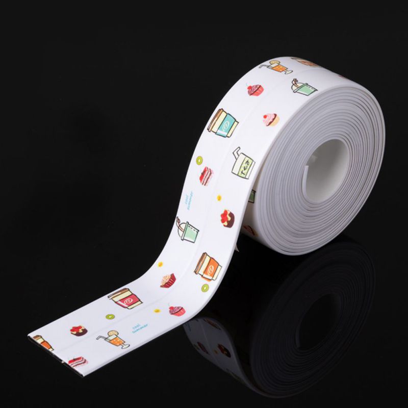 Kitchen Sink Waterproof Strip Caulk Strip PVC Self-Adhesive Waterproof Sealing Tape Wall Edge Protecto·: H