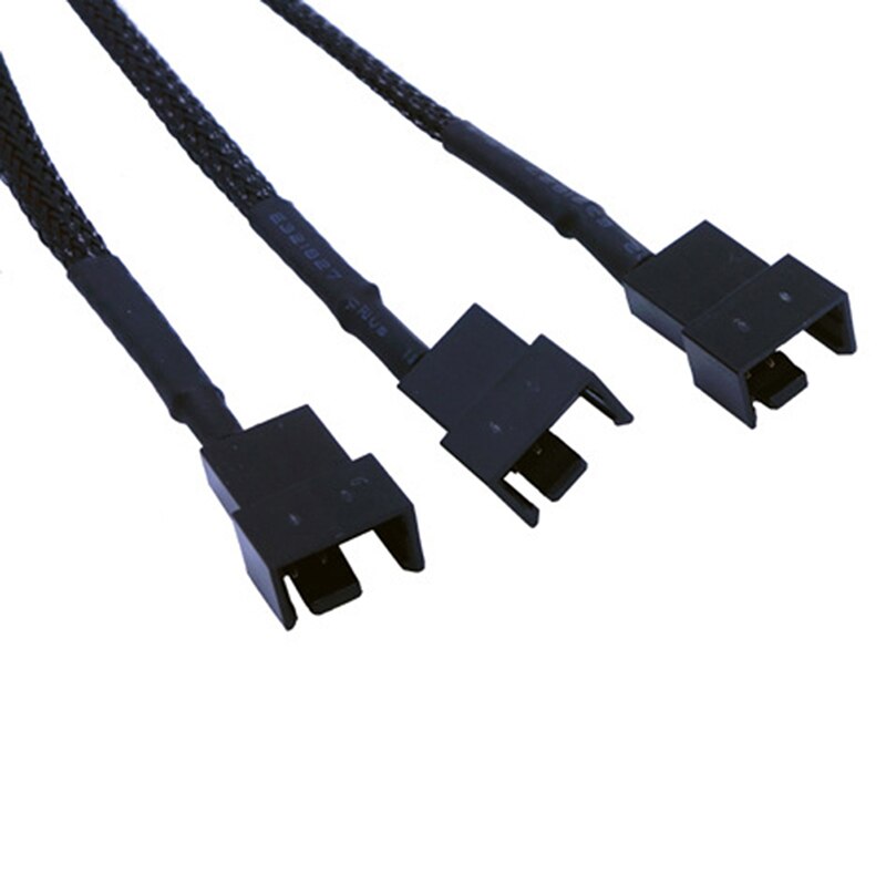 Adaptateur de ventilateur Molex à 3 voies, 27cm, 3 broches/4 broches, pour boîtier d&#39;ordinateur, ventilateur de CPU, ventilateur de refroidissement, noir