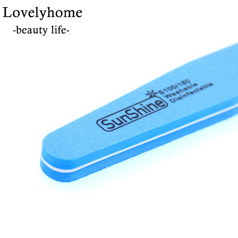 1 lime à ongles sunshine, éponge, polissoir à ongles diamant, lavable, 100/180 polissoirs à ongles pour outil de décoration des ongles
