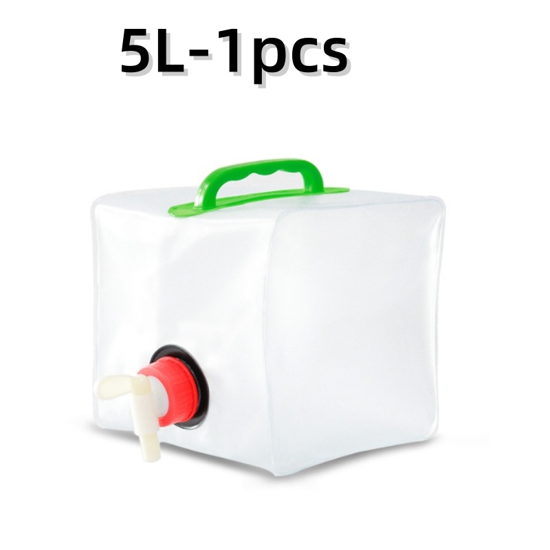 Outdoor Folding Water Bag Large Capacity Portable Water Bag Big Container Kettle Plastic Bucket Camping Equipment Supplies: Beige
