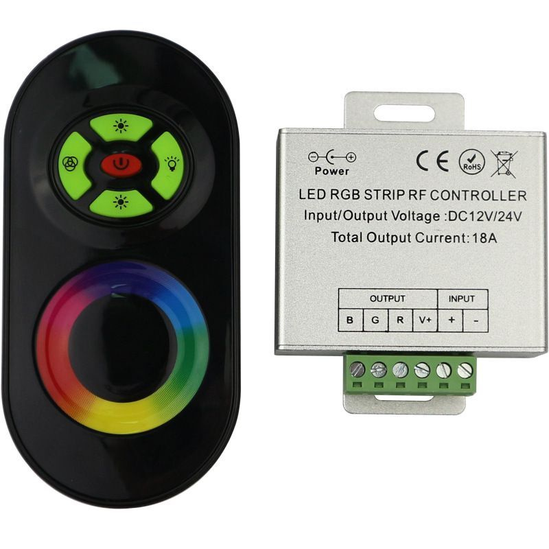 Rgb Controller Draadloze Rf Rgb Led Strip Light Touch Dimmer Op Afstand Controller Strips Afstandsbediening Controller Voor Rgb Tape: Black