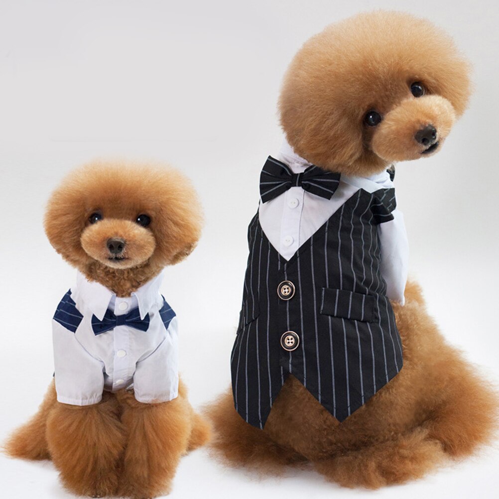 Formelt hundetøj til hunde hvalp kæledyr tøj hund bryllupsdragt kæledyr smoking kostume kæledyr tøj til lille hund (sort, s)