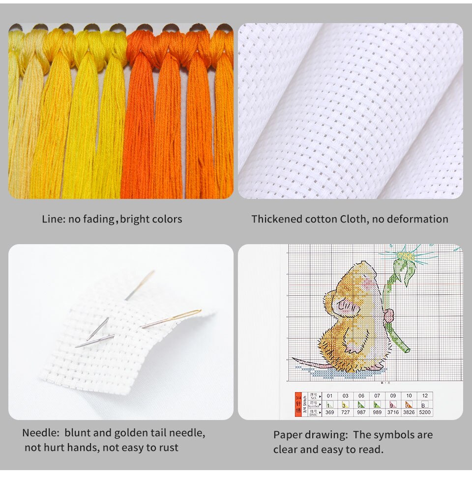 Joysunday animal print cross stitch kit farve elefant 14ct håndarbejde broderi kit diy boligindretning maleri håndlavet