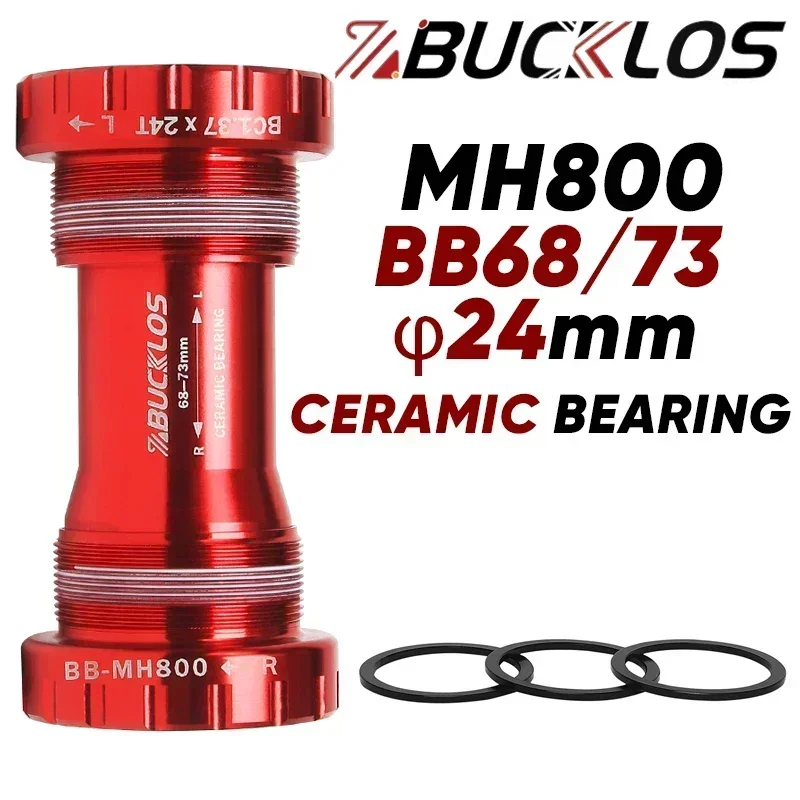 BUCKLOS Fiets Trapas Keramische BB BB68-73mm Mountain Road Fiets BSA Schroefdraad BB86/92 Afgedicht Lager MTB Trapas: Light Grey