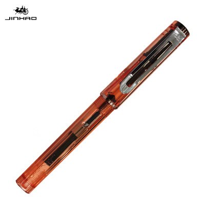 JINHAO 599 fountain Pen School Office supplies man women luxury brand writing pens business pen with 5pcs ink sac: Transparent red