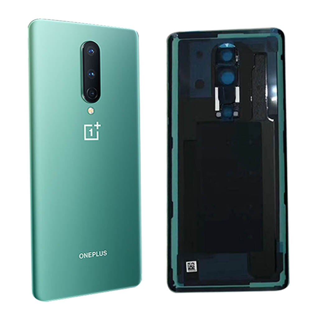 Original Back Glass Cover Oneplus 8 Battery Cover 1+8 Rear Glass Door Housing Case For Oneplus 8 Pro Battery Cover+Camera Lens: 8 Green with lens