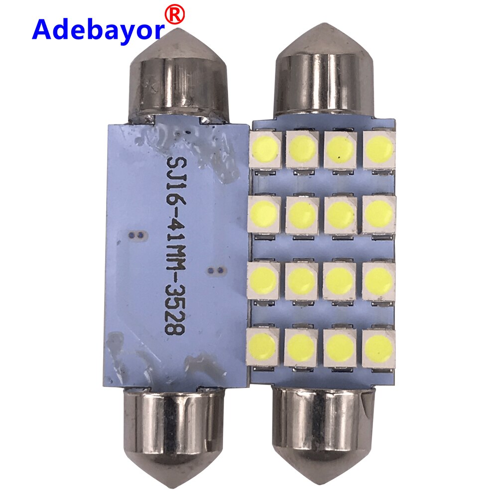 100 Pcs 3528 1210 Wit 16 Smd Led Auto Dome Festoen Interieur Lampjes 31 Mm 36 Mm 39 Mm 41 Mm Auto Dak Kofferbak Licht Dc 12V