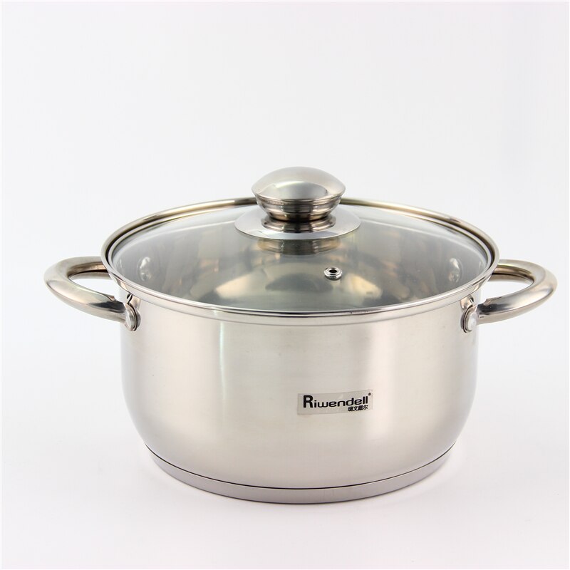 Rostfritt stål kruka stockpot dubbel induktion botten 20cm gryta 2.9l