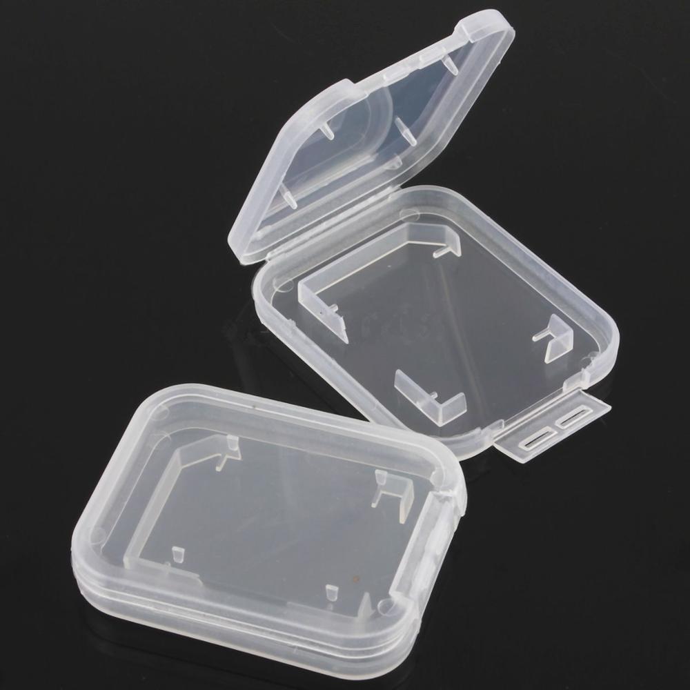 10PCS Tragbare Transparent Fall Halter Box Lagerung Klar Standard Speicher Kunststoff Karte Fall für Standard SD SDHC TF Speicher karte