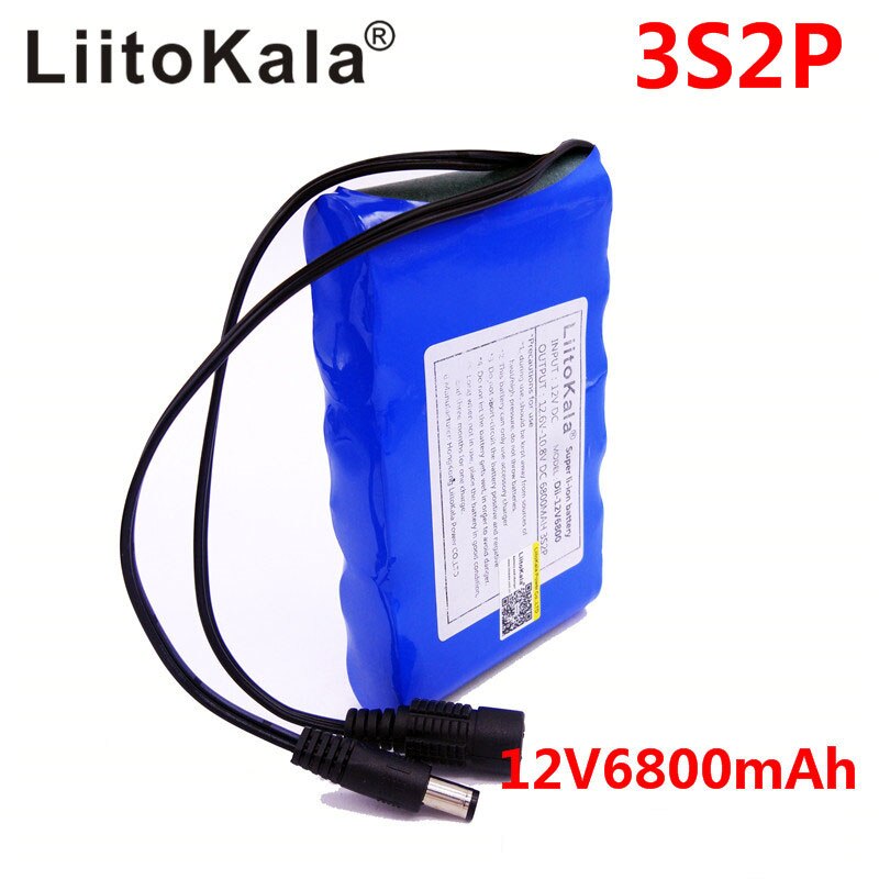 Paquete de batería recargable 12V, 2200mah, 3000mAh, 6800mah, 10Ah, 9800 li-lon, DC 12V: 12.6V 6800mah