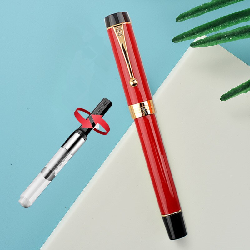 2021 Jinhao stulecie 100 pióro wieczne 18KGP pozłacane wygięte (zakrzywione) 1.0mm /F /M stalówka 0.7mm akrylowe pióro atramentowe: T / Fine 0.5mm