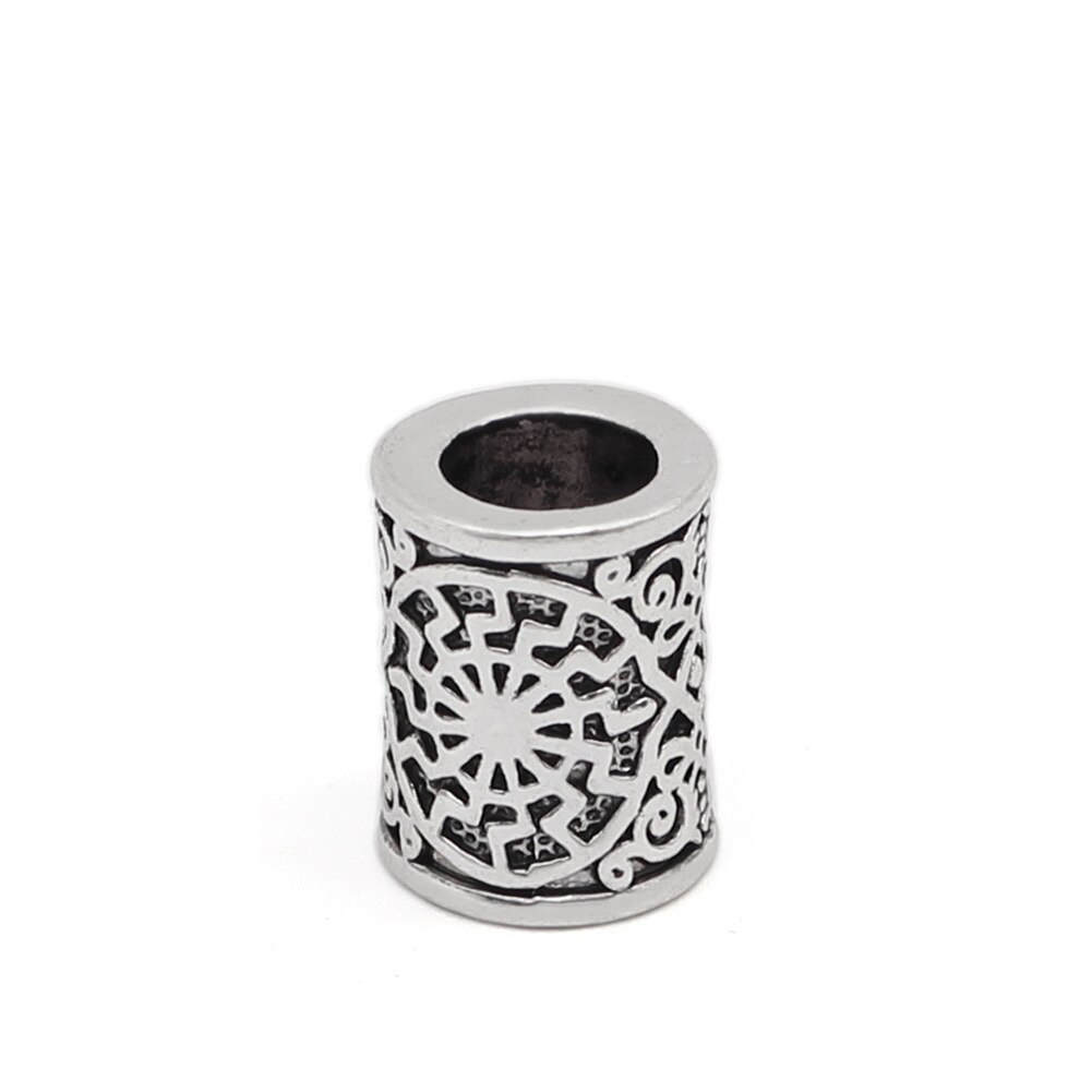Retro vintage sølv metall hår flette dreadlock skjegg perler ringer hår flette klips mansjetter ringer flette hår tilbehør: Nr. .7