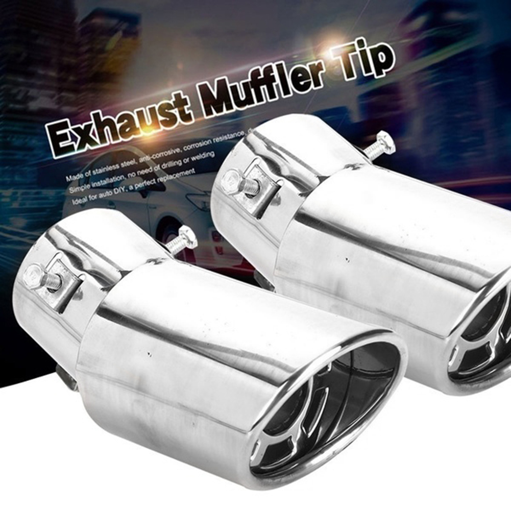 Universal Car Auto Rear Metal Curved Exhaust Pipe Tail Muffler Tip Accessories