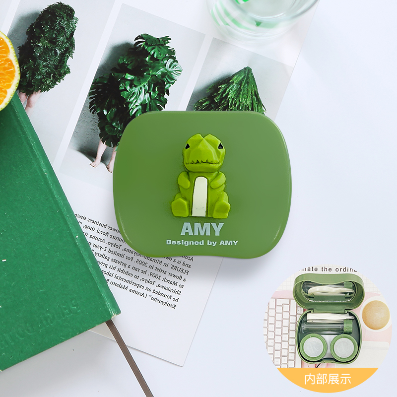 ovolook Cartoon Cosmetic Travel box Storage Holder Contact lens pop case with mirror contact lens case Eyewear: 4