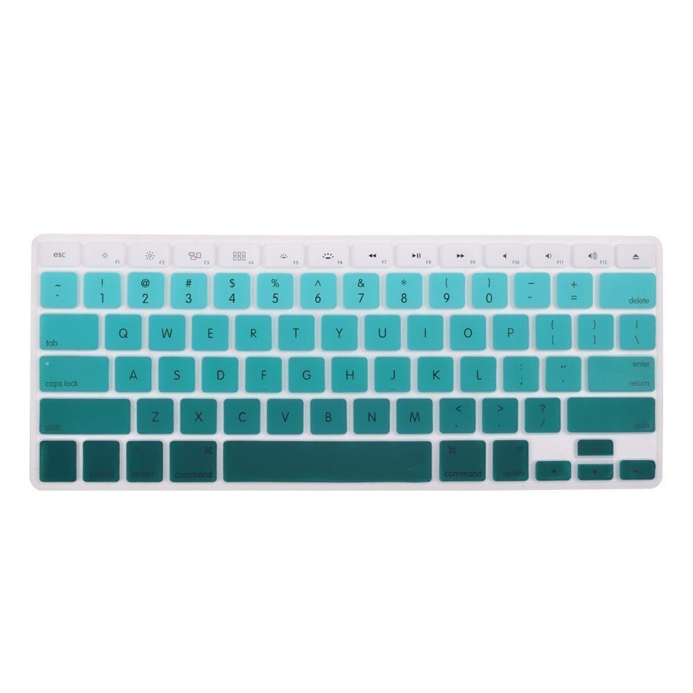 Für Apfel Mac Macbook Profi 13 15 17 Luft 13 Retina 13 UNS Layout Silikon Blume Aufkleber Regenbogen Tastatur Abdeckung tastatur Haut Schutz: Gradient Grün