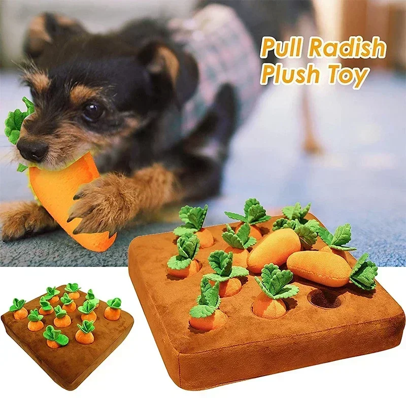 Jouets en peluche innovants pour animaux de compagnie, jouets interactifs pour chiens, polymères de carotte, champ végétal, radis nervuré