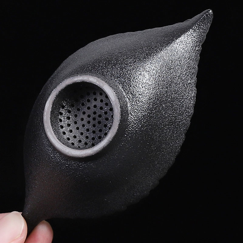 Coarse Ceramic Tea Leakage Tea Filter Tea Separation Filter Black Ceramic Kung Fu Tea Set Tea Ceremony Accessories