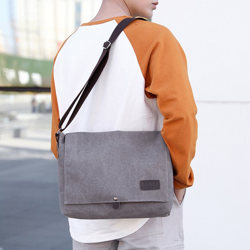 KVKY – sac à main rétro pour hommes, sacoche à bandoulière en toile,