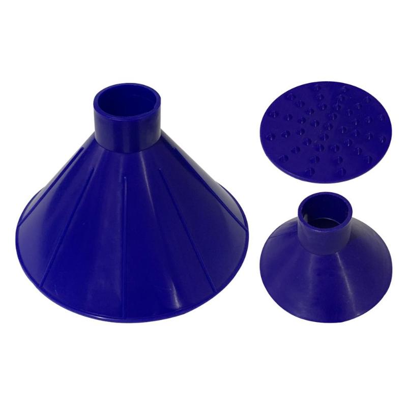 3pcs/set Magical Car Windshield Ice Scraper Cone Shaped Snow Remover Funnel Snow Remover Deicer Cone Deicing Shovel Tool: Dark Blue