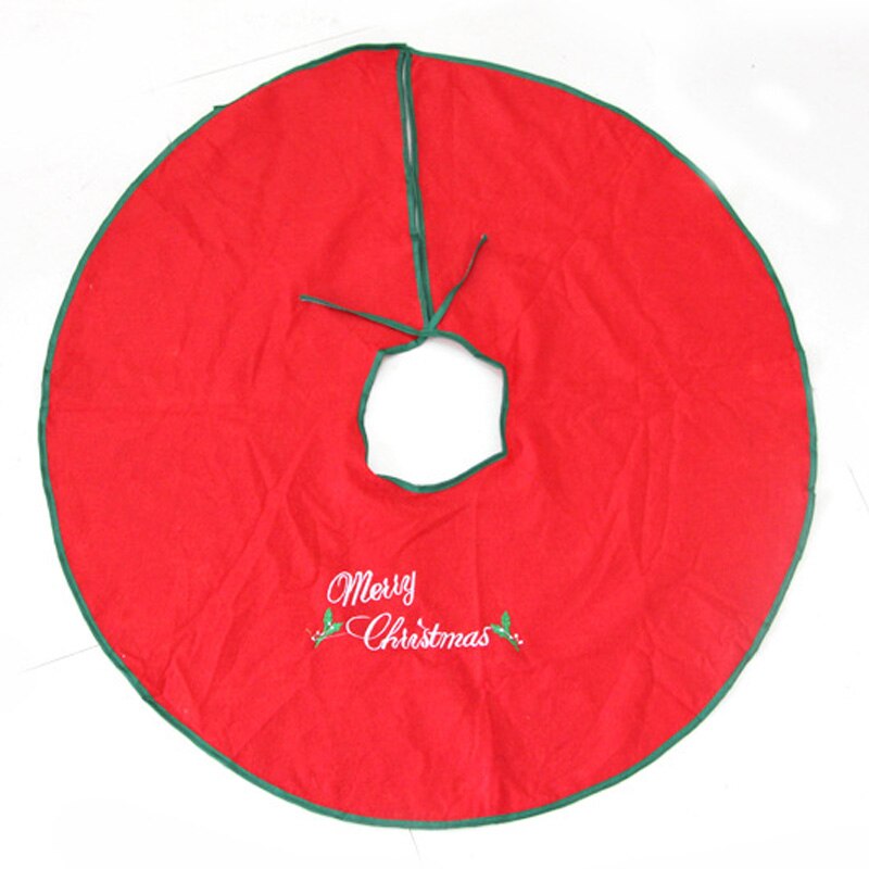 35 "Diamter 90Cm Geborduurde Rode Vrolijke Kerstboom Rok Xmas Decoratie Benodigdheden Aanwezig Mat Met Vrolijk Kerstfeest Letters