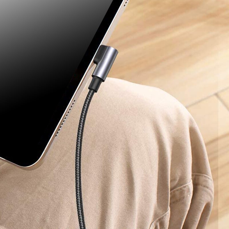 Usb-c-zu-usb-c-kabel, rechtwinklig , 100w -polig, schnellladekabel typ  c 90 , strom- und datenkabel für ipad und samsung