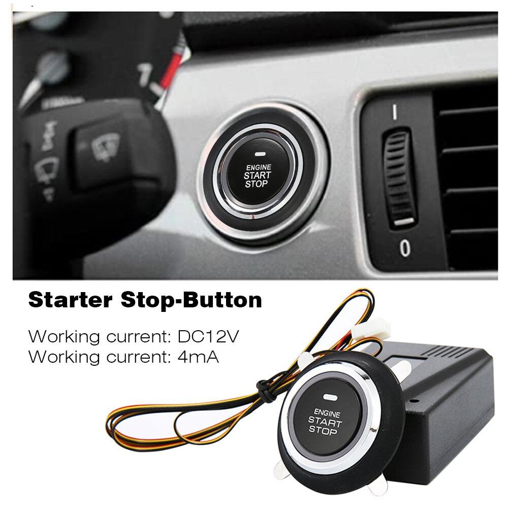 DC12V Keyless Start System Remote Control One Start Stop Car Engine Button Auto Ignition Starter Keyless Entry System