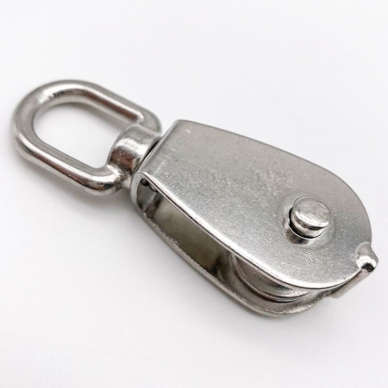 Stainless Steel Pulley Single Wheel Swivel Lifting Rope Pulley Set Lifting Wheel Tools Crank Pulley