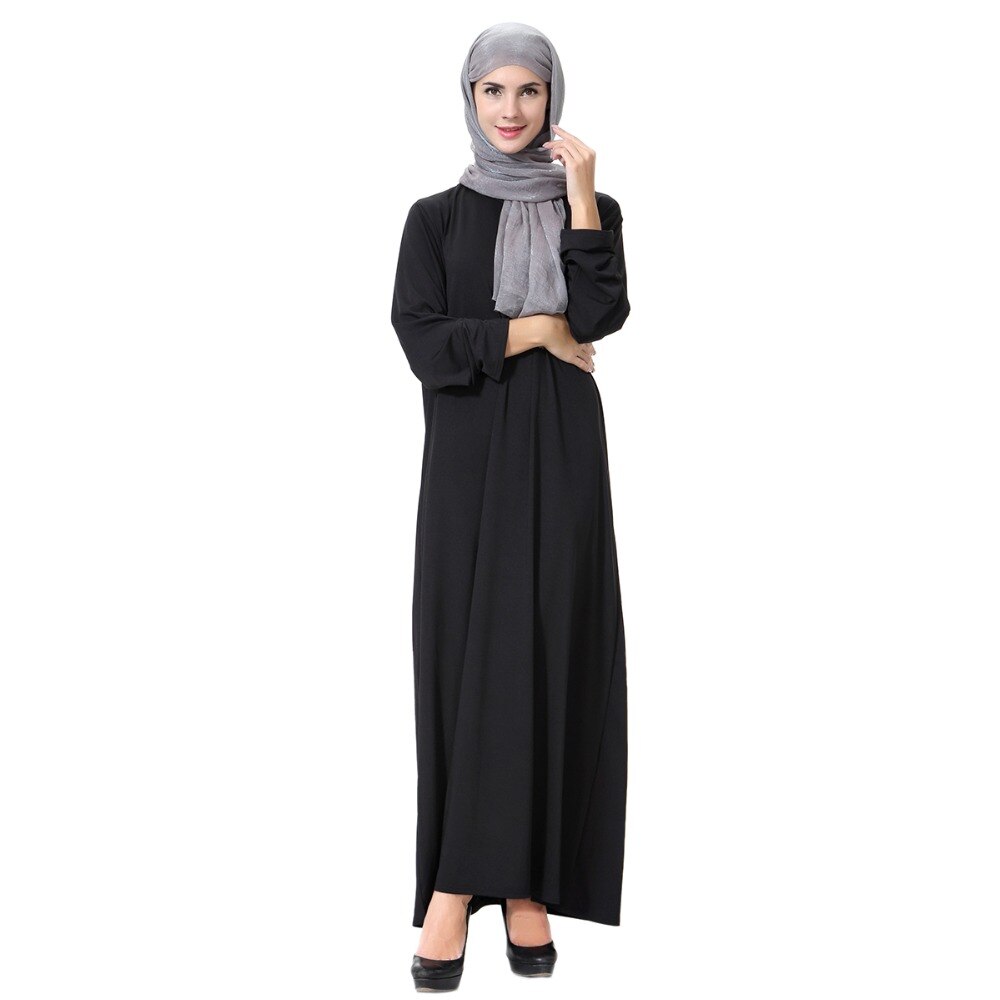 Dubai islamske klær muslimske abaya kaftan dubai arabisk kjole namaz elbisesi svart