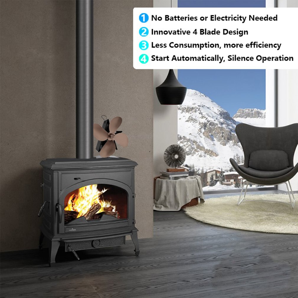 Premium Fireplace Thermodynamic Fan Alumina Fan Blade Ultra Quiet Warm Fireplace Fan Thermal Power Fan