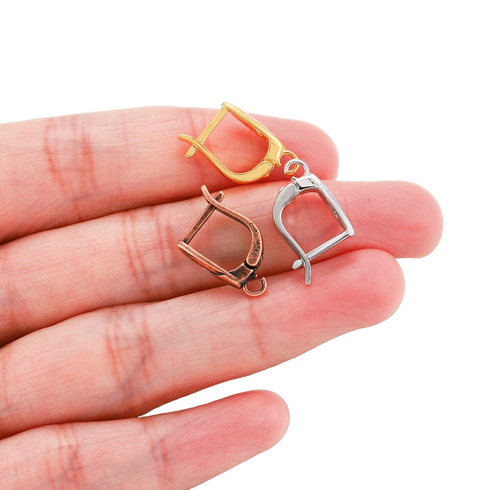 6-12Pcs/lot Brass French Earrings Hooks Clips Lever Back Open Loop Clasps For Diy Jewelry Making Findings Supplies Accessories