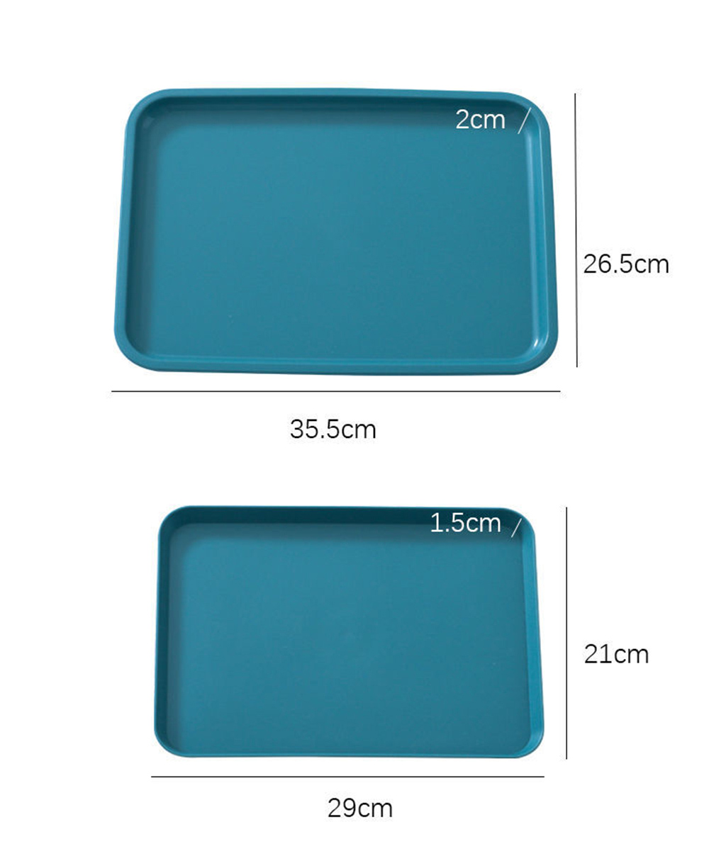 Large Plastic Serving Tray Kitchen Rectangular Tray Organizer Storage Plate Decorative Party for Fruit Dessert Home Kitchen