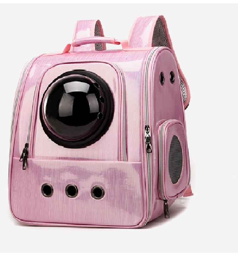 Opvouwbare Waterdichte Huisdier Kat Rugzak Hond Draagtas Bubble Ruimte Pet Carrier Rugzak Voor Kat Kleine Hond Outdoor handtas: Roze