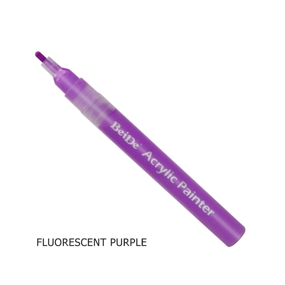 3mm akryylimaali tussi kynä korostusvärit kestomaali tussi keraamiselle kalliolle lasi posliinimuki puukangas: Fluoresoiva violetti