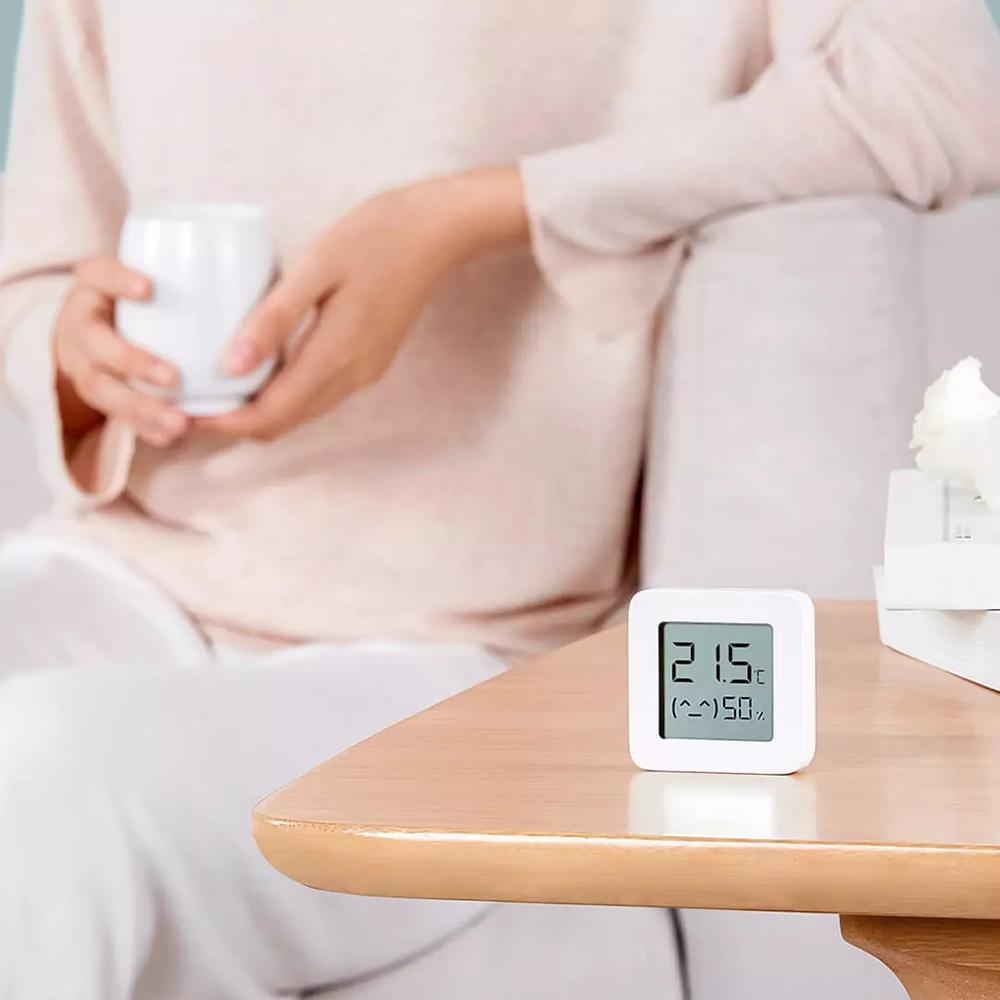 XIAOMI-termómetro Digital Mijia 2, higrómetro eléctrico inteligente inalámbrico con Bluetooth, funciona con Mi APP, Sensor de humedad, XIAOMI