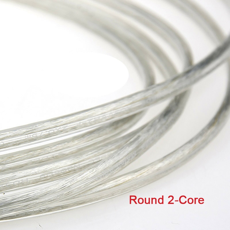 1/2/5/10 Meter 2 Core Transparante Platte/Ronde Elektrische Kabel Clear Vertind Koperdraad Thuis Slaapkamer bar Verlichting Lamp Fitting